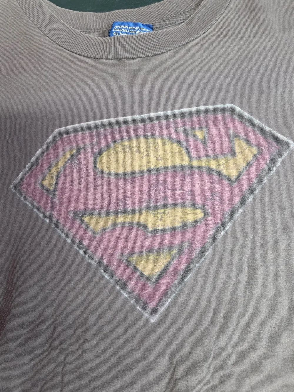 **Vintage Superman Logo Graphic Tee in Faded Mauve** - Picture 2 of 3
